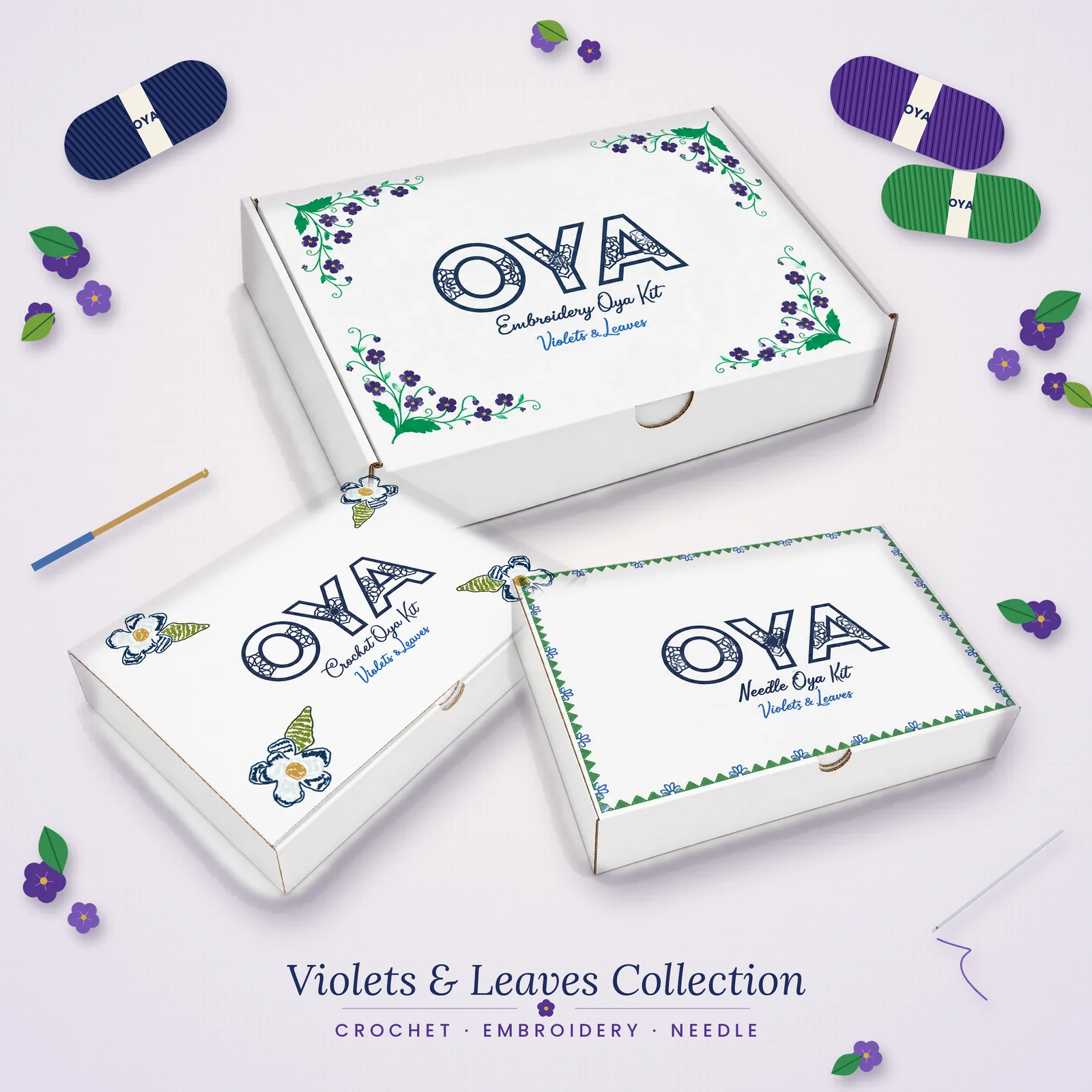 A collage of the three Oya craft kits